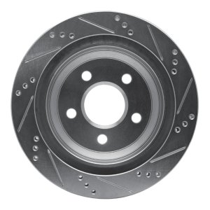 Chevrolet Camaro Brake Rotor (1) - Rear Left - R1 Concepts - Drilled & Slotted - Silver - `98-`02